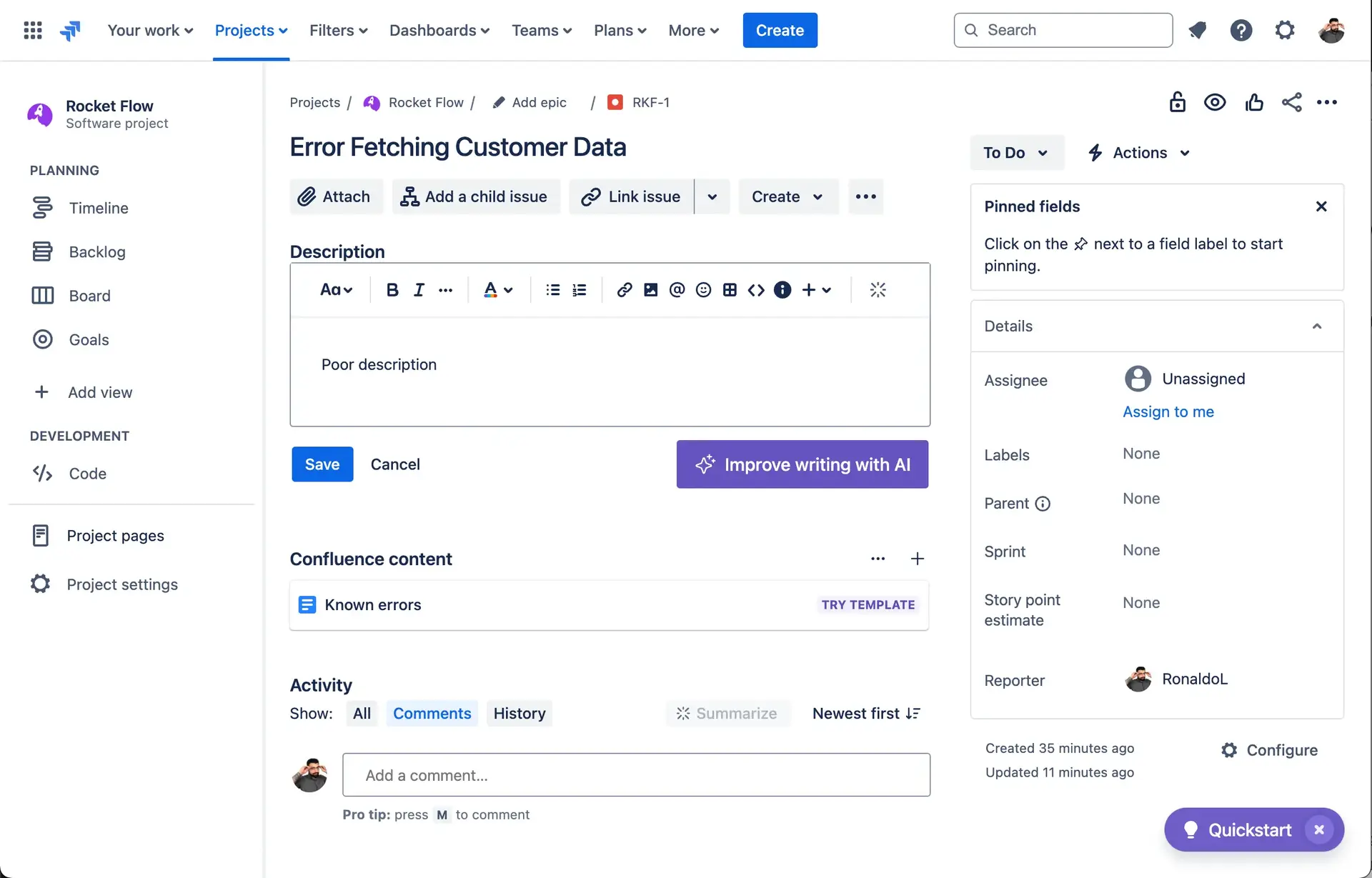 Jira Assistant in action