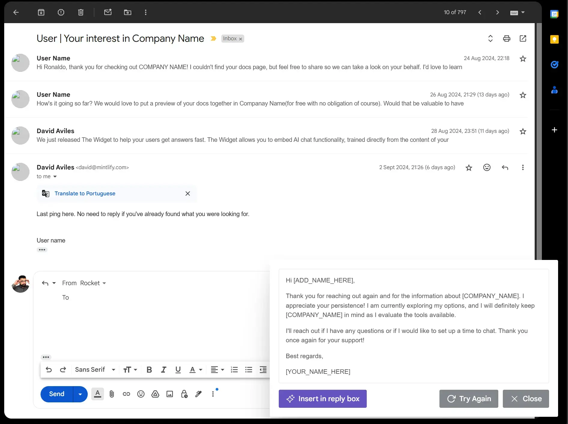 Gmail Assistant features showcase
